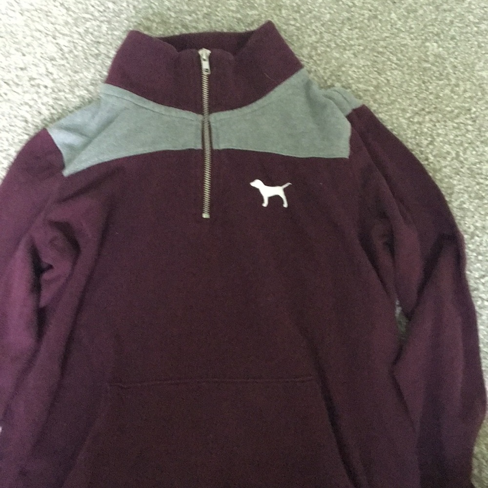 Burgundy and Gray Victoria’s Secret Pink Sweater